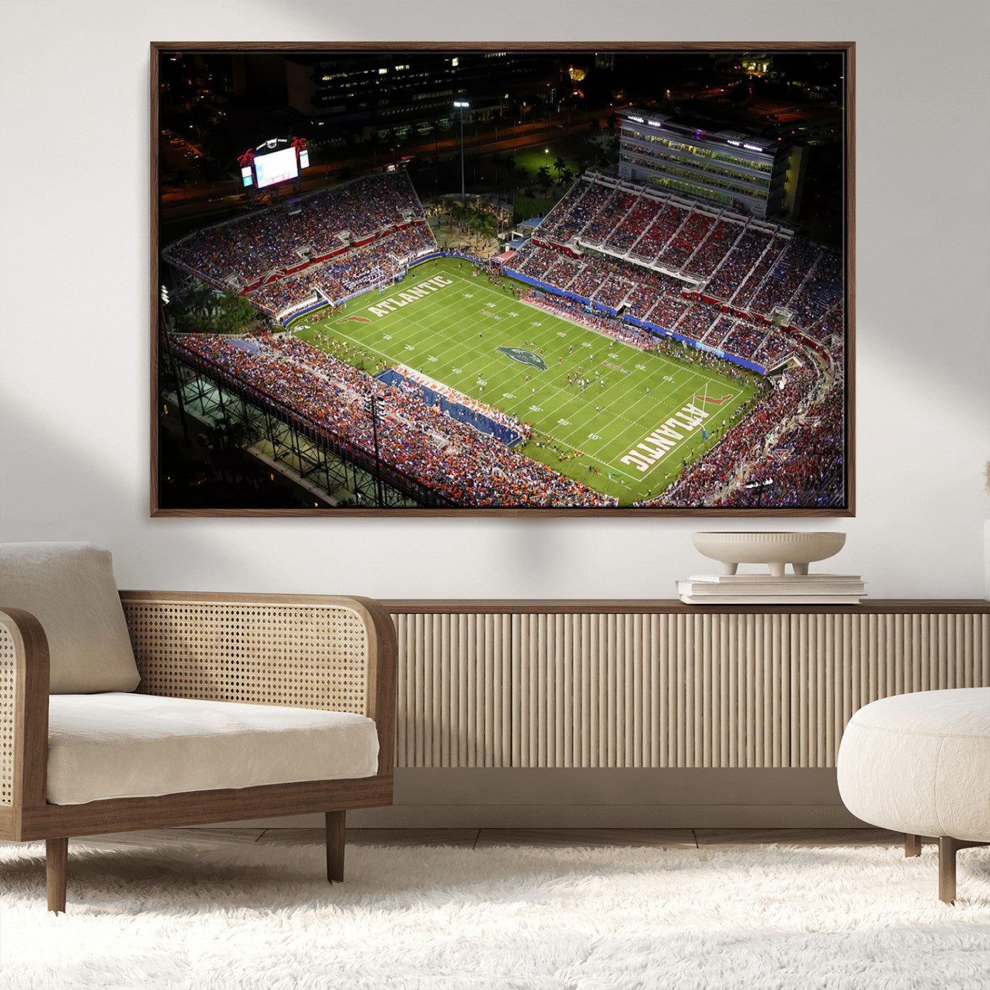 MGV-FC-36X24 - Florida Atlantic University Owls Canvas Print, Football Team Print - Boca Raton FAU Stadium Wall Art