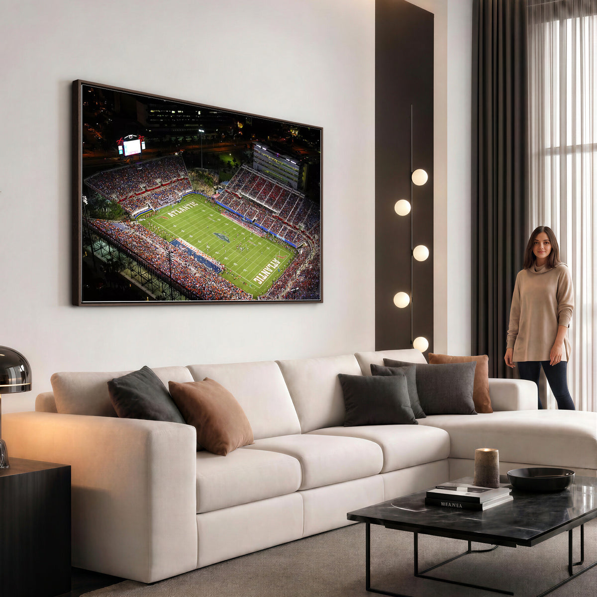 12682-MGV-CV-36X24 - Florida Atlantic University Owls Canvas Print, Football Team Print - Boca Raton FAU Stadium Wall Art