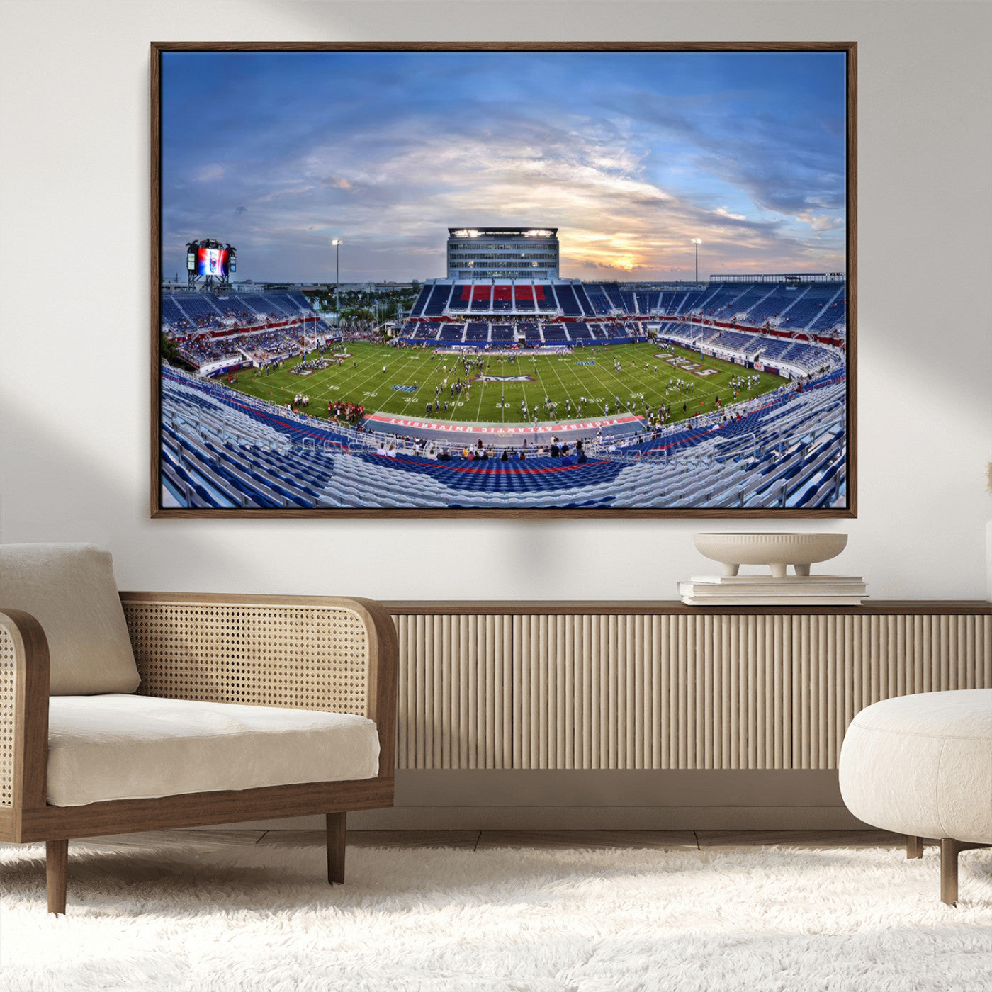MGV-FC-36X24 - Florida Atlantic University Owls Football Team Print - Boca Raton FAU Stadium Wall Art Canvas Print