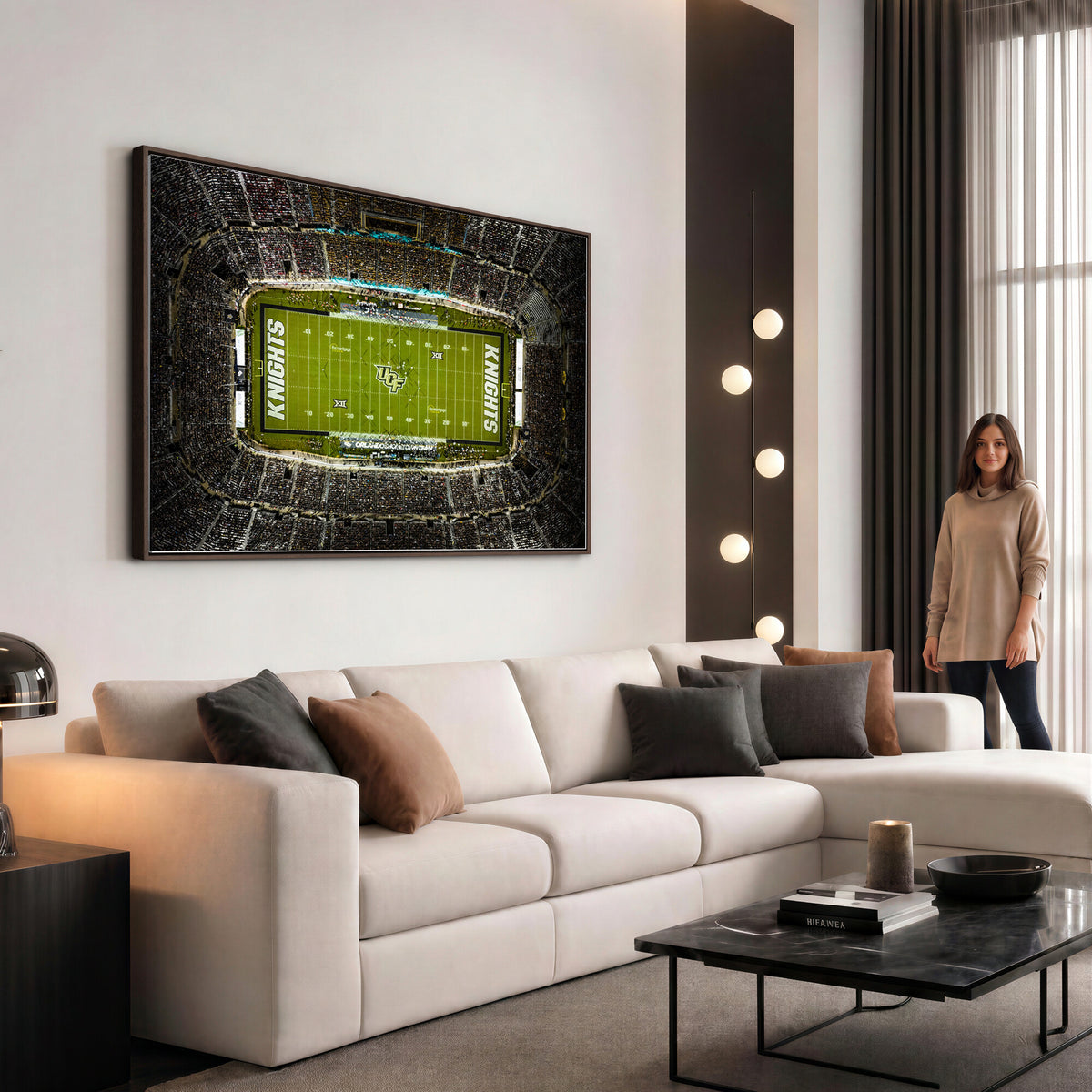 58050-MGV-CV-36X24 - UCF Knights Football Team Print - Orlando FBC Mortgage Stadium Wall Art, UCF Knights Canvas Print