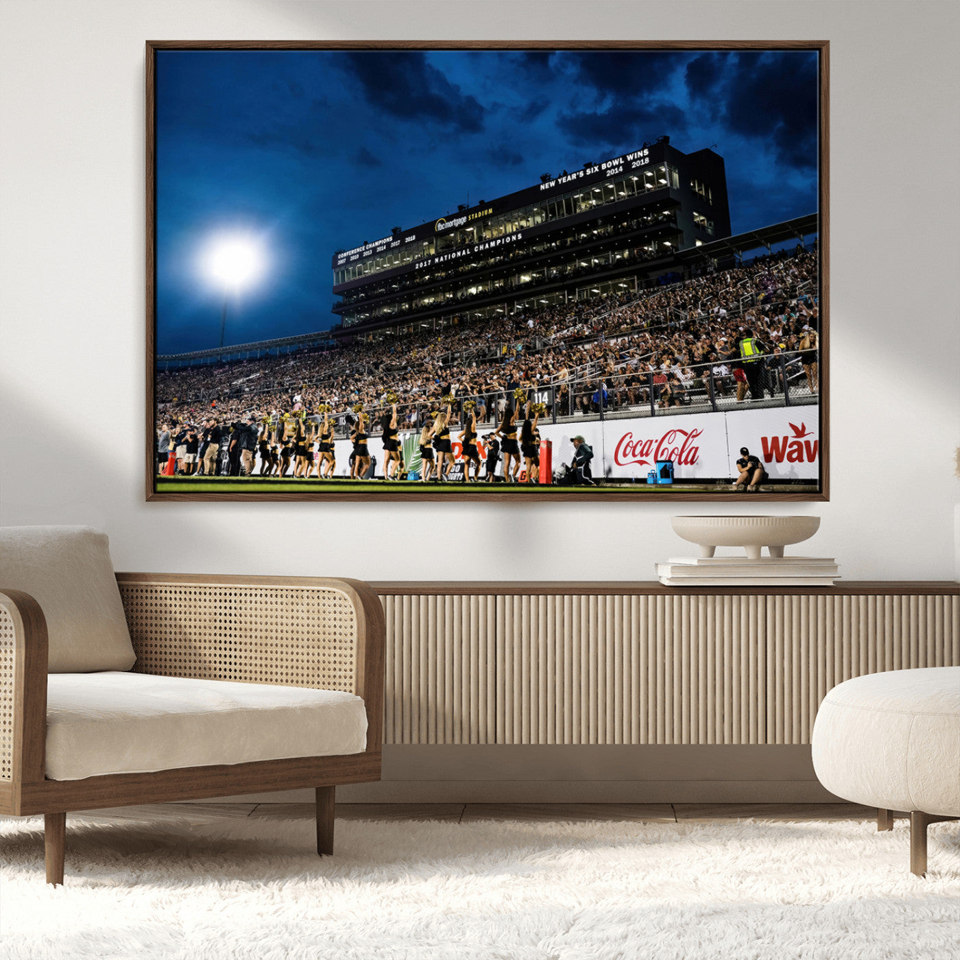 MGV-FC-36X24 - UCF Knights Football Team Print - Orlando FBC Mortgage Stadium Wall Art Canvas Print