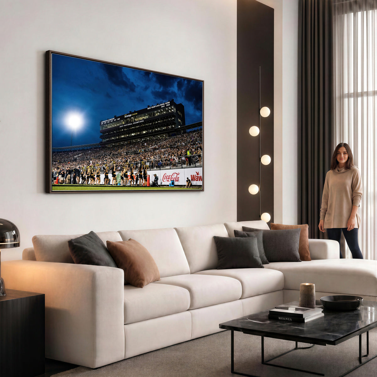 40217-MGV-CV-36X24 - UCF Knights Football Team Print - Orlando FBC Mortgage Stadium Wall Art Canvas Print