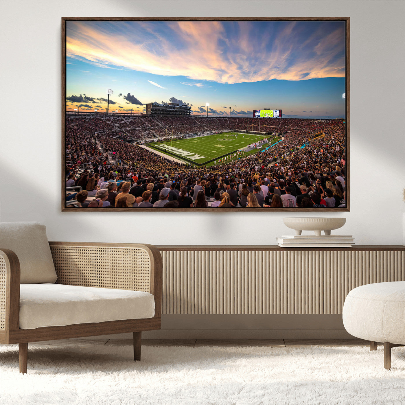 MGV-FC-36X24 - UCF Knights Football Team Print - Orlando FBC Mortgage Stadium Wall Art Canvas Print