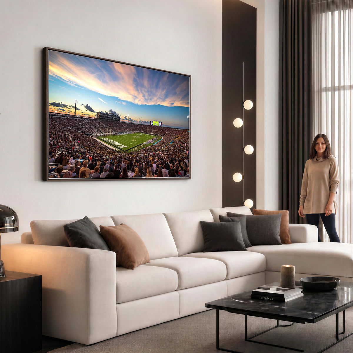 50243-MGV-CV-36X24 - UCF Knights Football Team Print - Orlando FBC Mortgage Stadium Wall Art Canvas Print