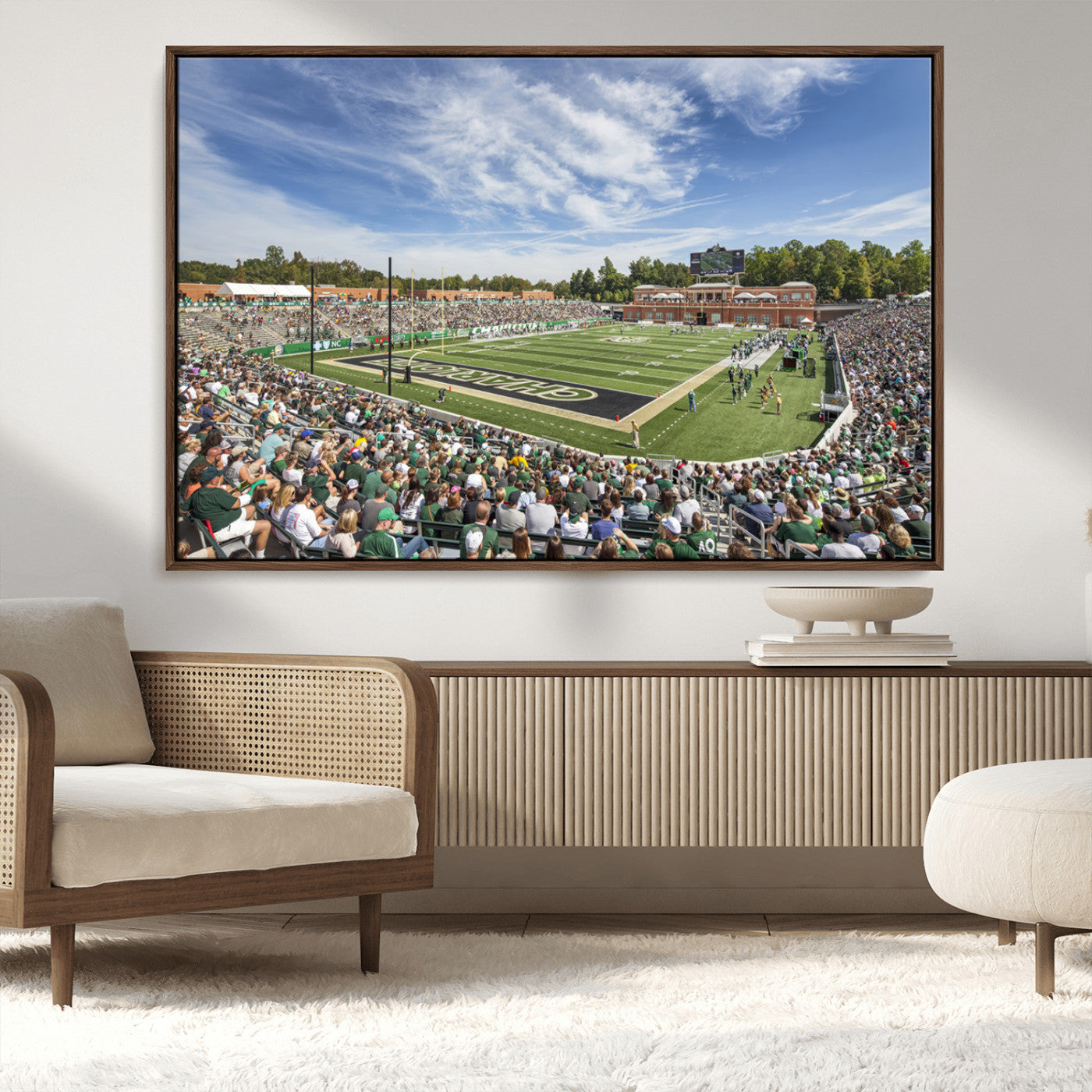 MGV-FC-36X24 - University of Charlotte 49ers Football Team Print - Charlotte Jerry Richardson Stadium Canvas Print