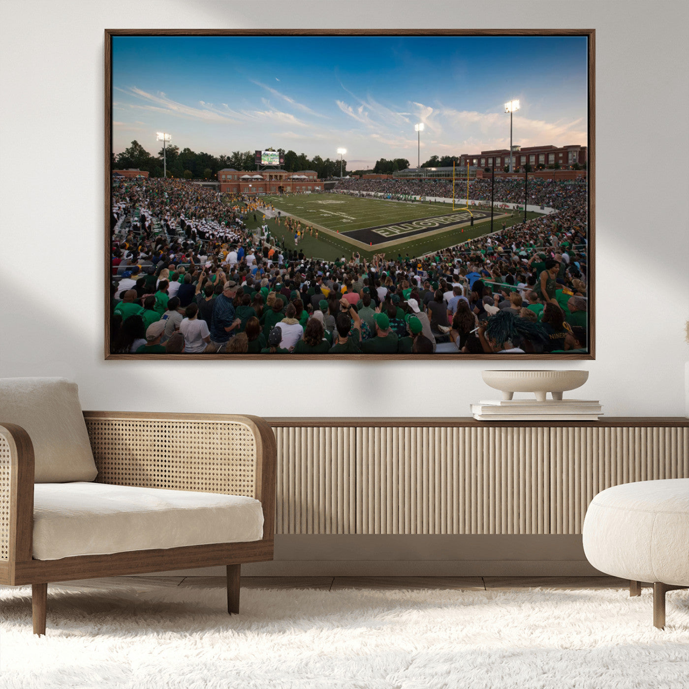 MGV-FC-36X24 - University of Charlotte 49ers Football Team Print - Charlotte Jerry Richardson Stadium Wall Art