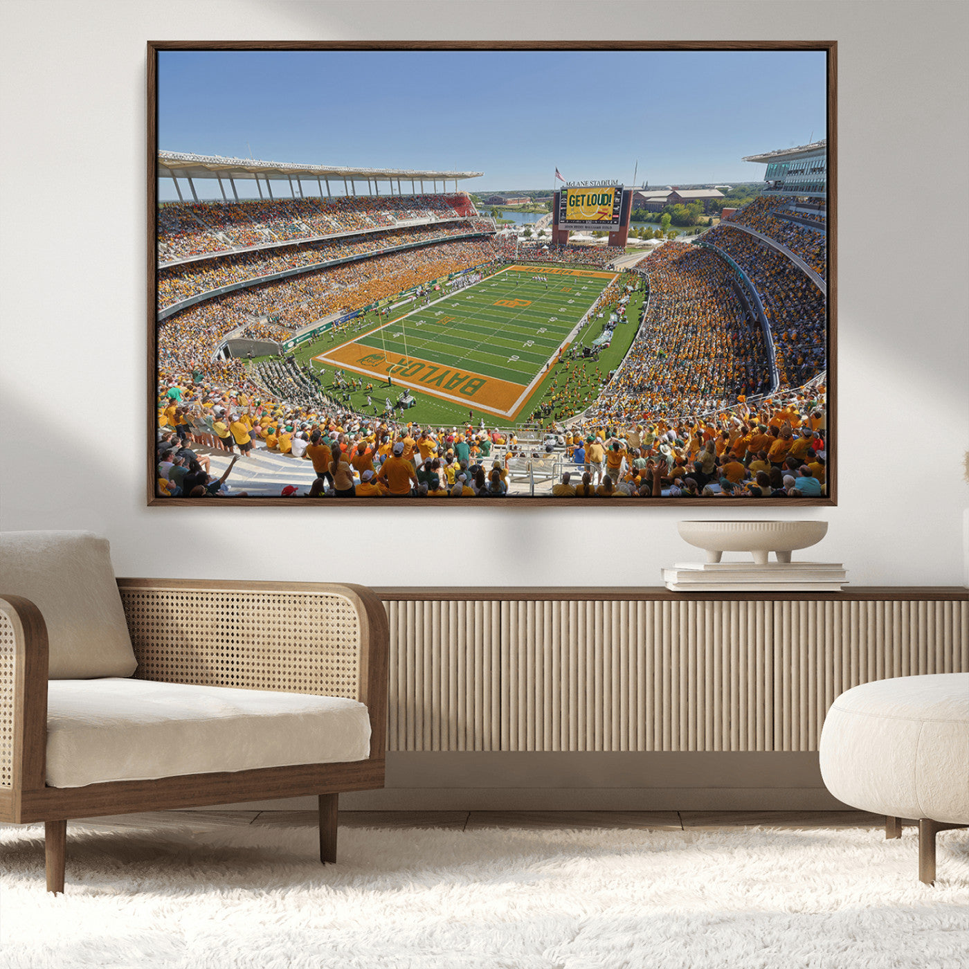 MGV-FC-36X24 - Baylor University Bears Football Team Print - Waco McLane Stadium Wall Art Canvas Print