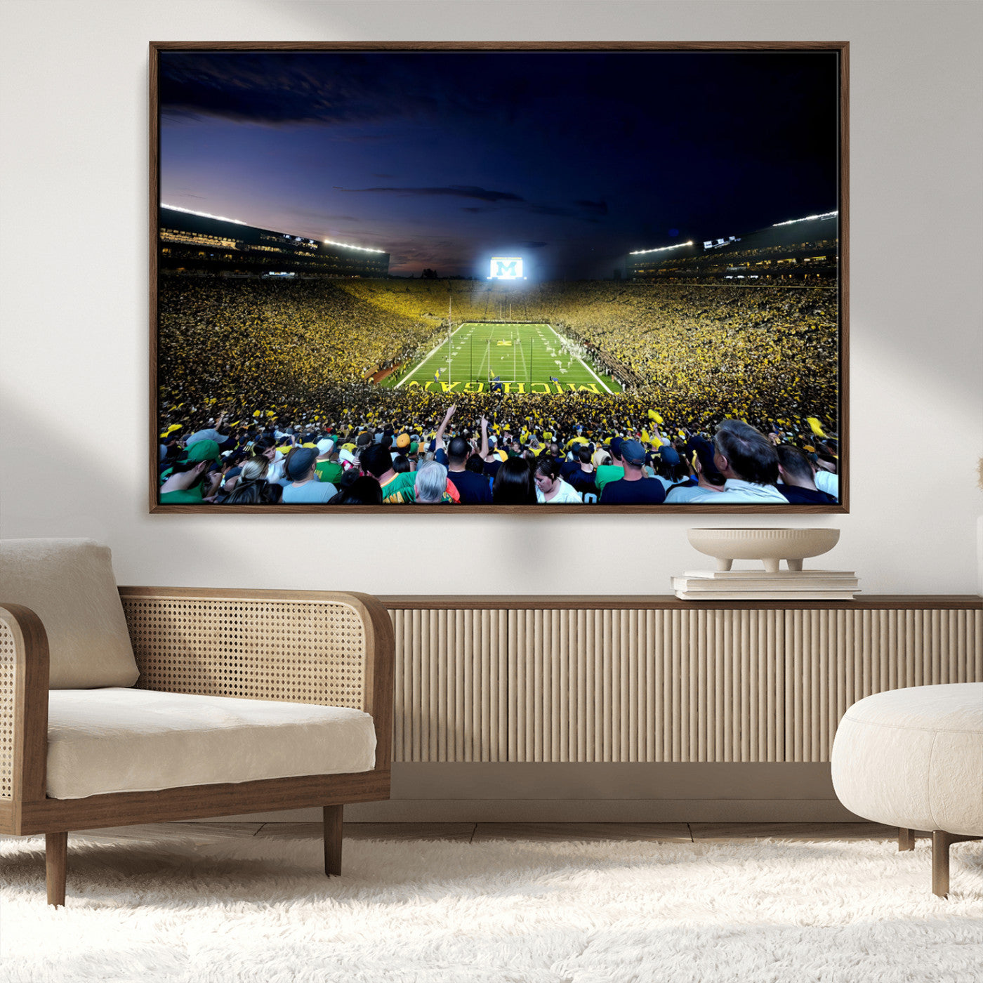 MGV-FC-36X24 - University of Michigan Wolverines Football Team Print - Ann Arbor Michigan Stadium Canvas Print
