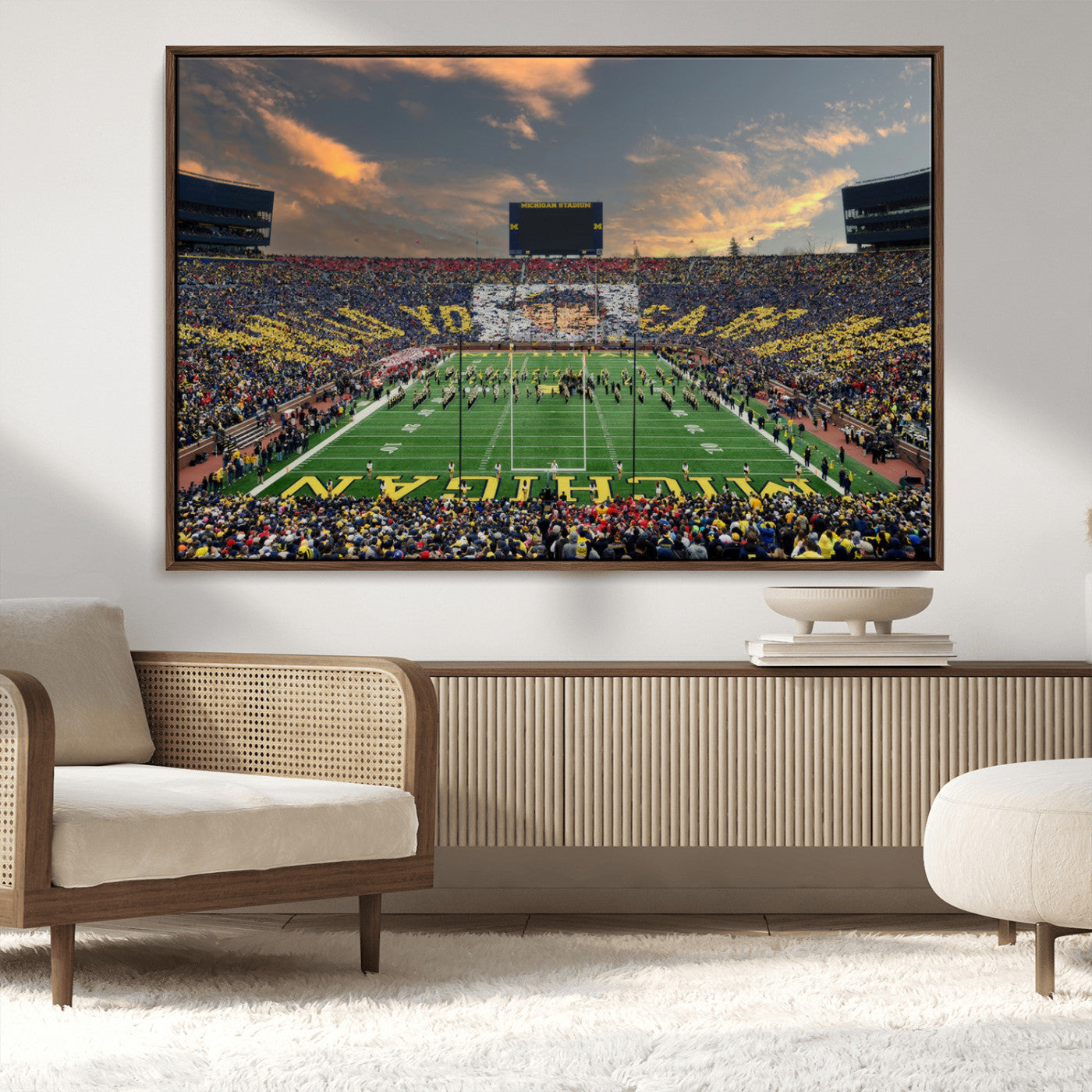 MGV-FC-36X24 - University of Michigan Wolverines Print Canvas, Football Team Print - Ann Arbor Michigan Stadium