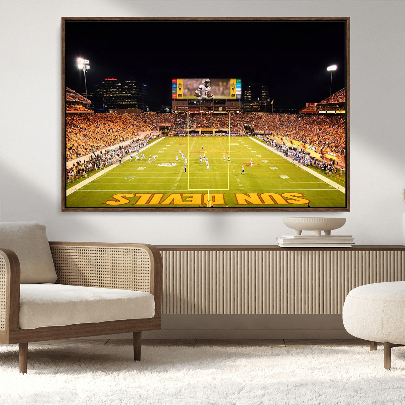 MGV-FC-36X24 - ASU Sun Devils Football Team Print - Phoenix Mountain America Stadium Canvas Print