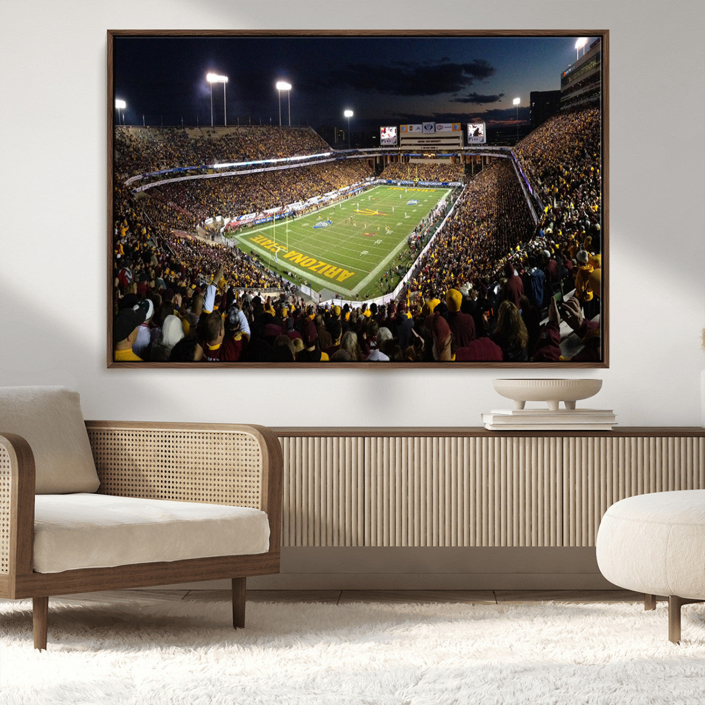 MGV-FC-36X24 - ASU Sun Devils Football Team Print Canvas - Phoenix Mountain America Stadium Wall Art Canvas Print