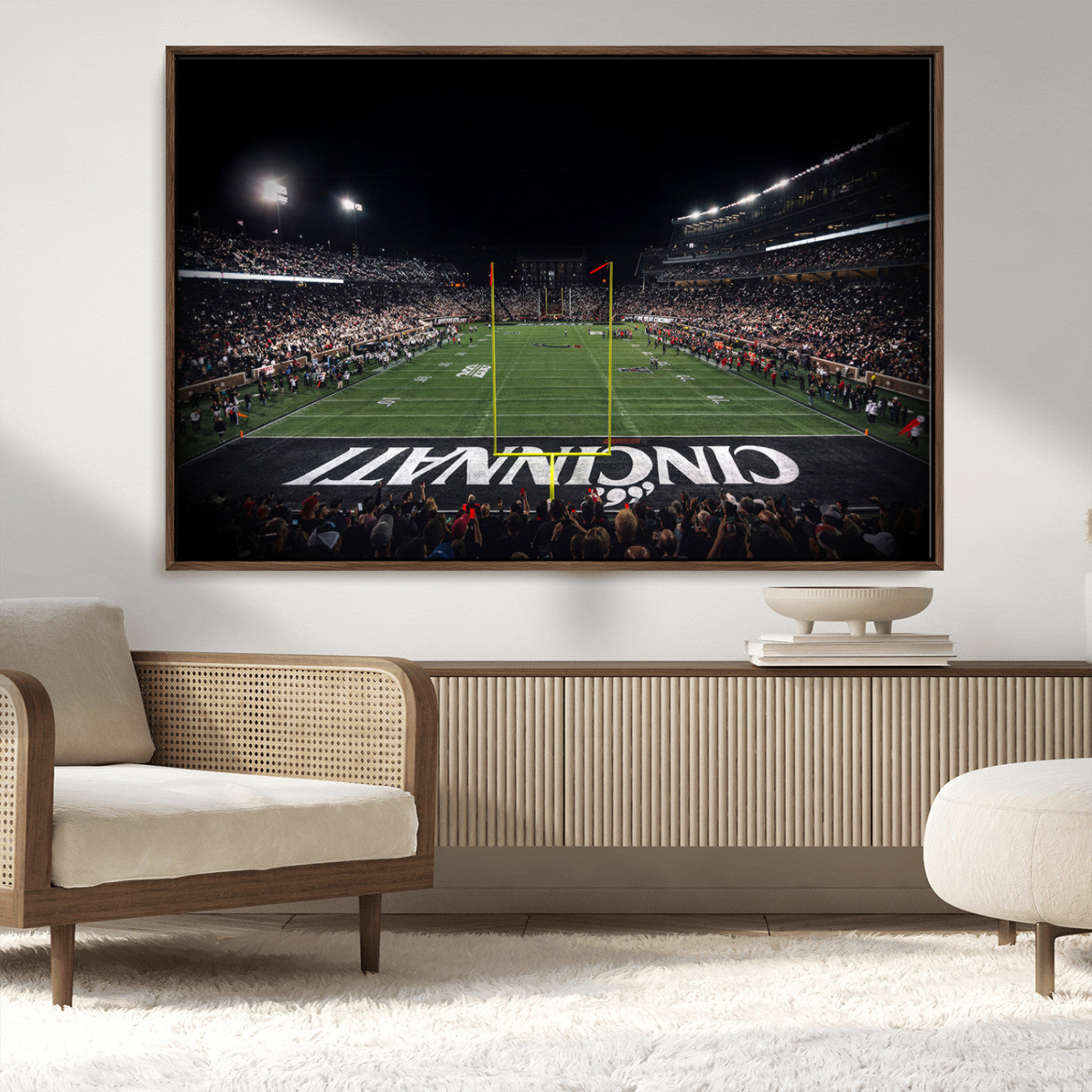 MGV-FC-36X24 - Cincinnati Bearcats Football Team Print - Nippert Stadium Wall Art Canvas Print