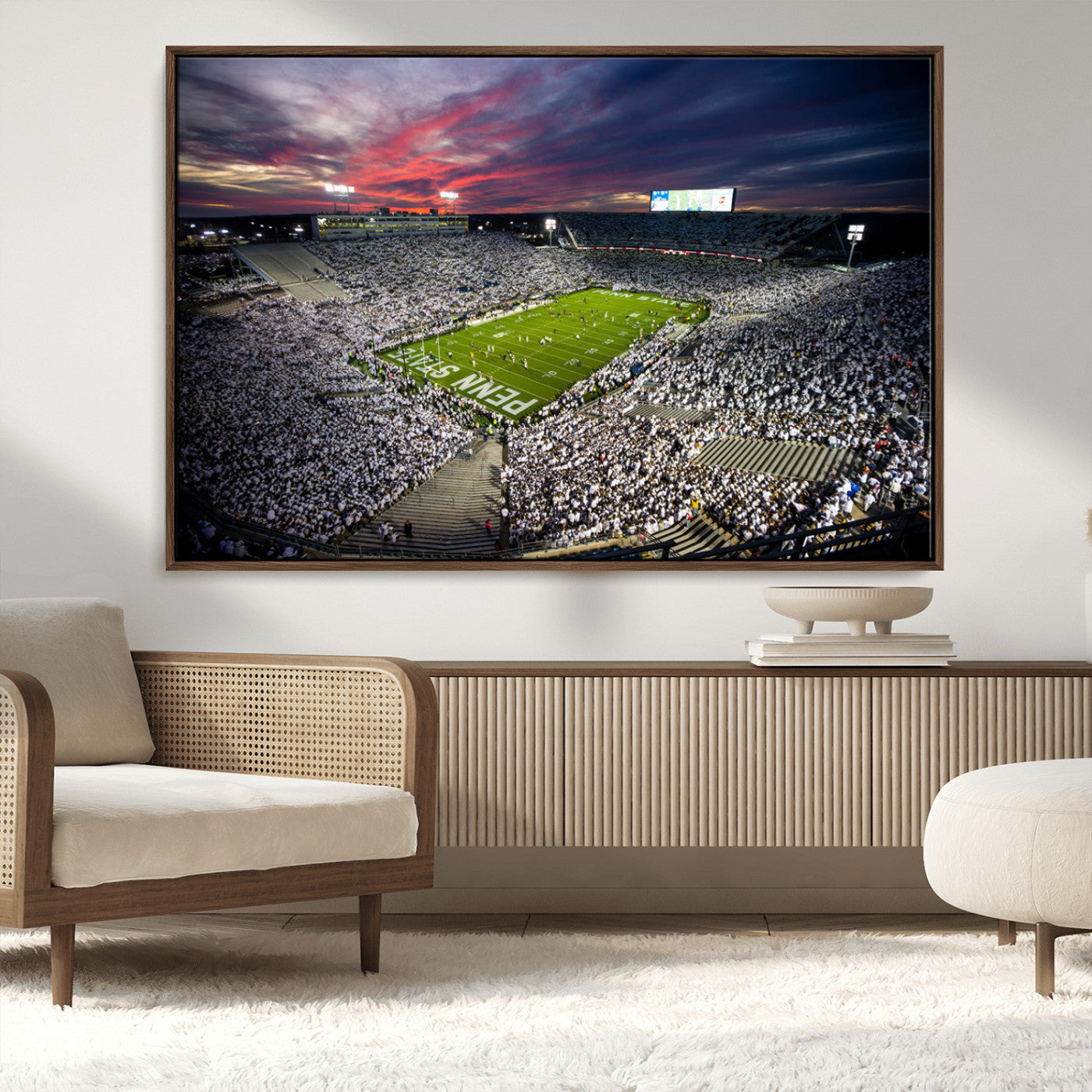 MGV-FC-36X24 - Penn State Nittany Lions Football Team Print - University Park Beaver Stadium Art Canvas Print