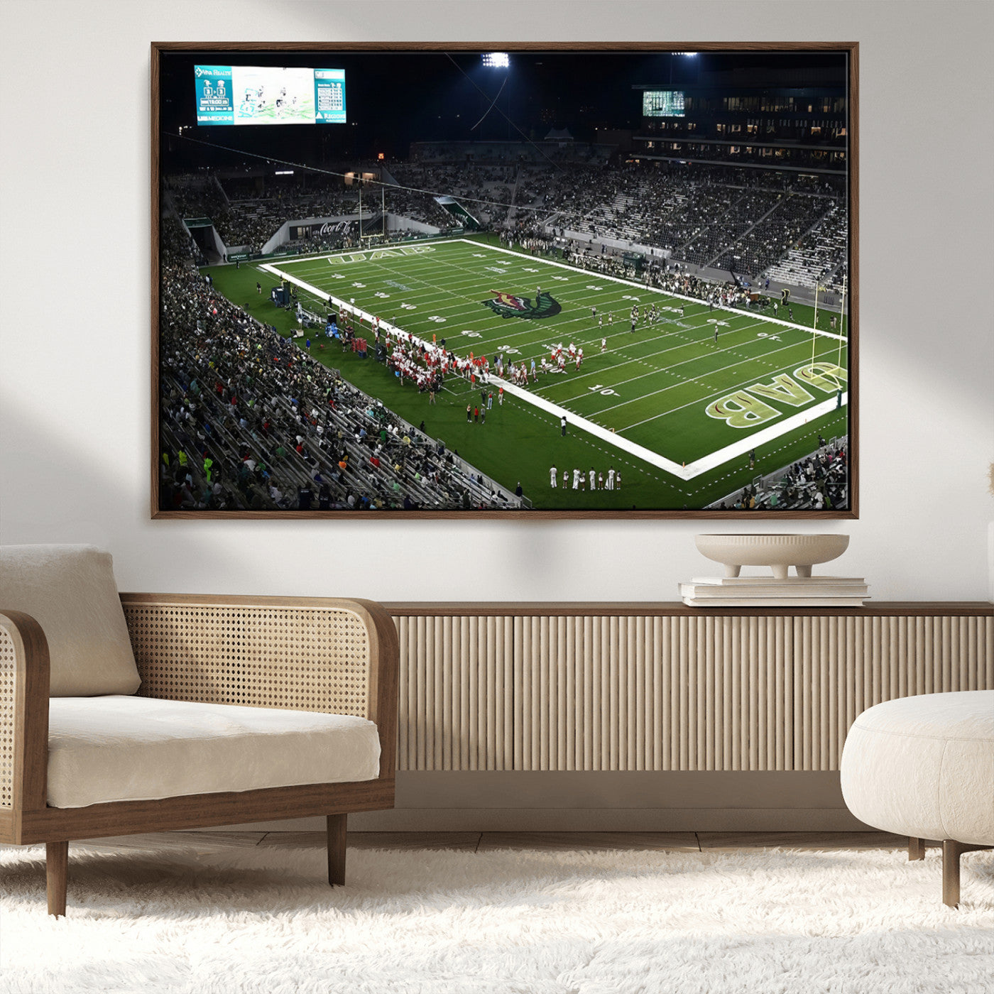 MGV-FC-36X24 - UAB Blazers Football Team Print - Birmingham Protective Stadium Wall Art Canvas Print