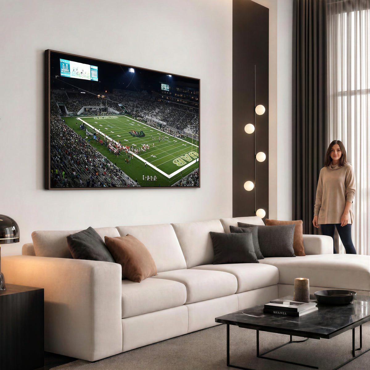 81740-MGV-CV-36X24 - UAB Blazers Football Team Print - Birmingham Protective Stadium Wall Art Canvas Print