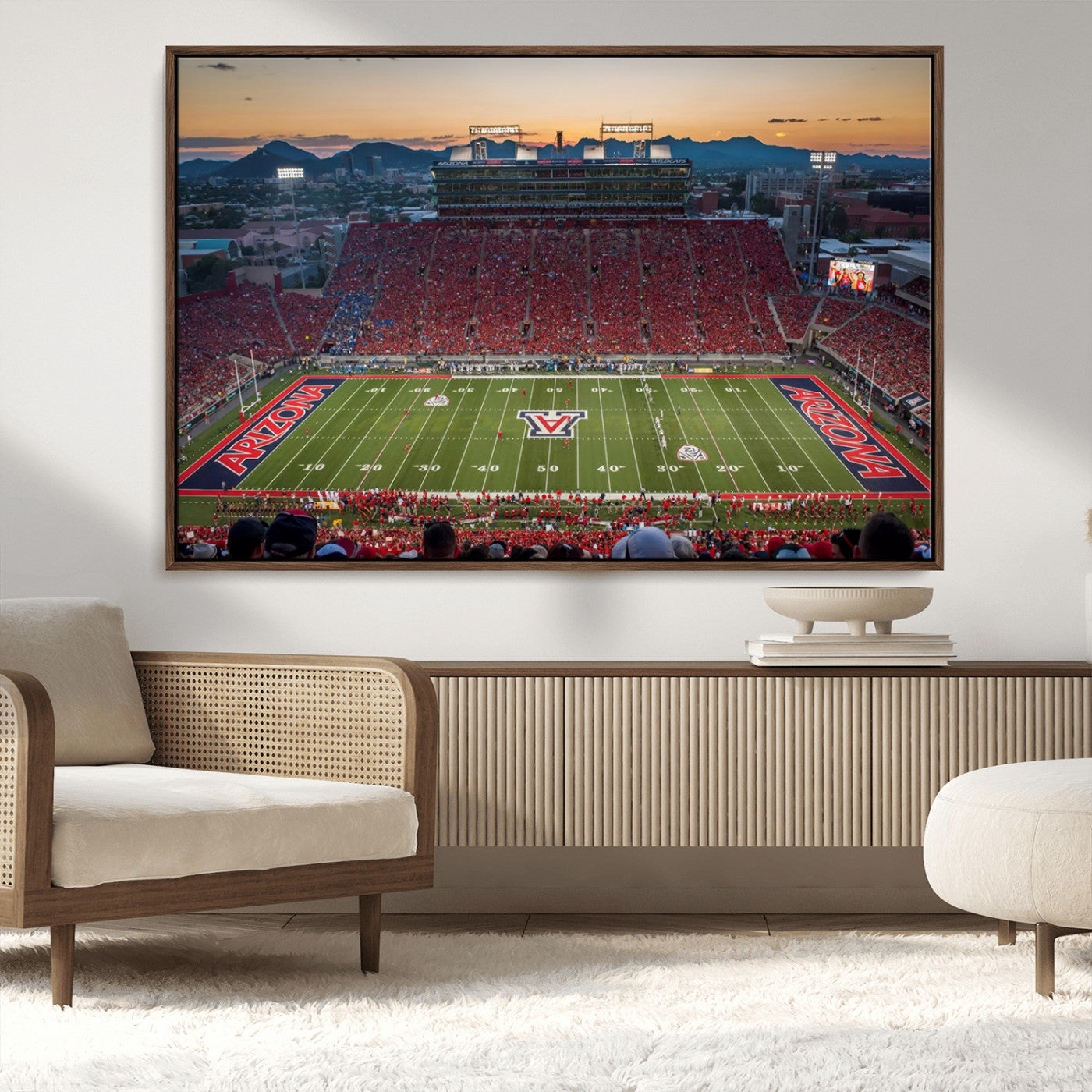MGV-FC-36X24 - Arizona Wildcats Football Team Print - Tucson Arizona Stadium Wall Art Canvas Print