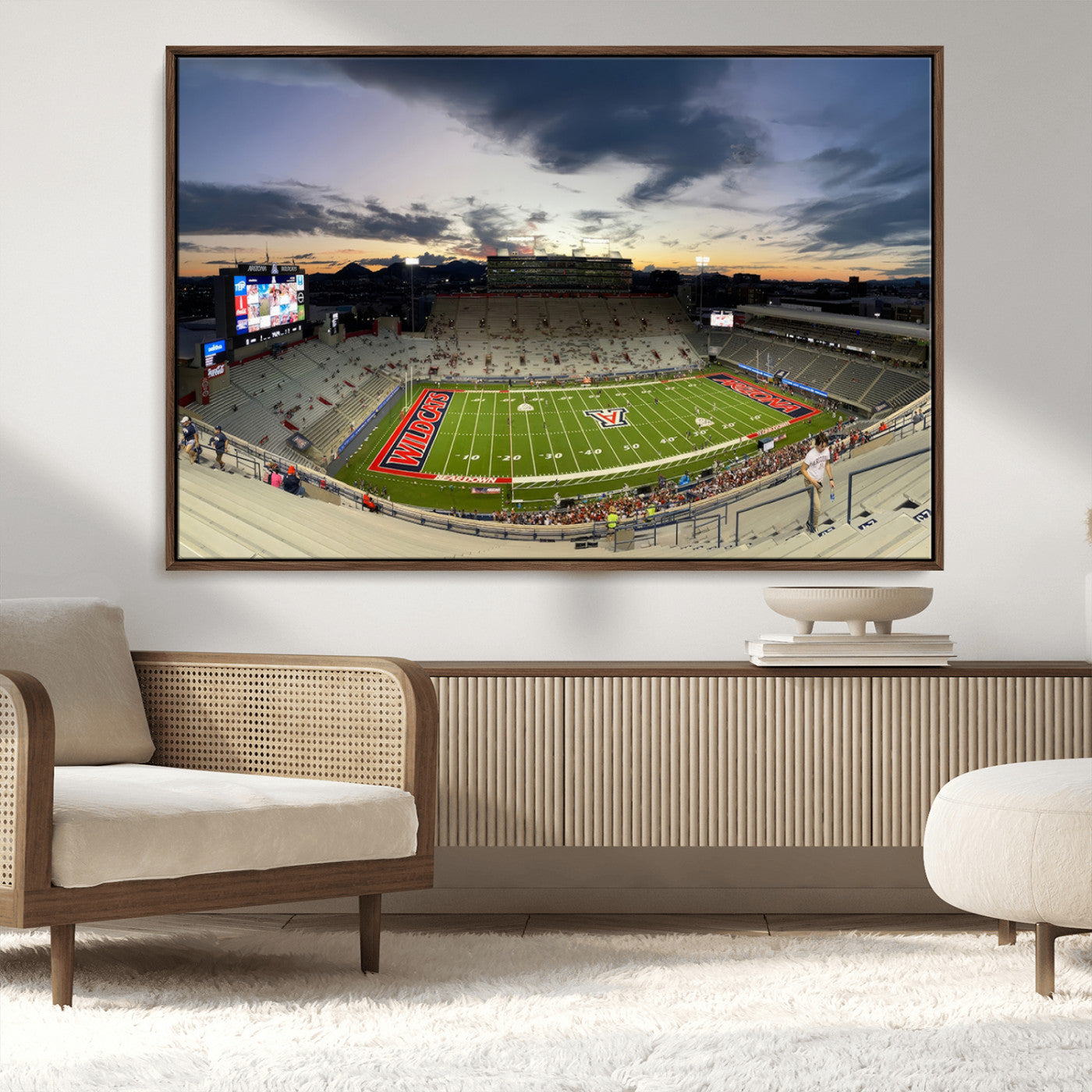 MGV-FC-36X24 - Arizona Wildcats Football Team Print - Tucson Arizona Stadium Wall Art Canvas Print