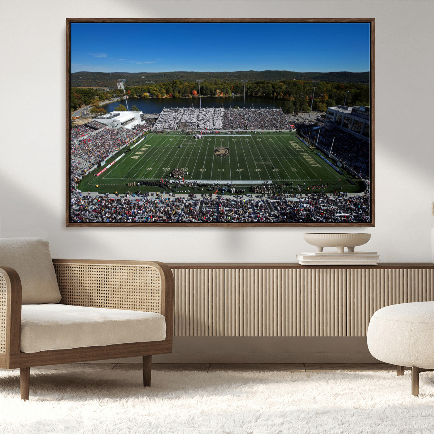 MGV-FC-36X24 - Army Black Knights Football Team Print - West Point Michie Stadium Wall Art Canvas Print