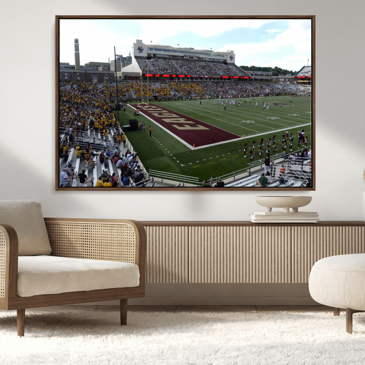 MGV-FC-36X24 - Boston College Eagles Football Team Print - Boston Alumni Stadium Wall Art Canvas Print