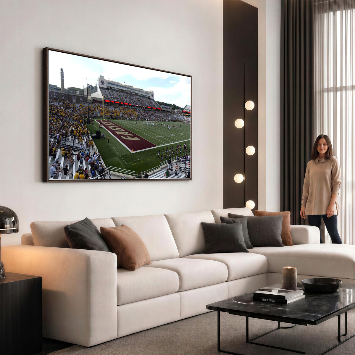 61503-MGV-CV-36X24 - Boston College Eagles Football Team Print - Boston Alumni Stadium Wall Art Canvas Print