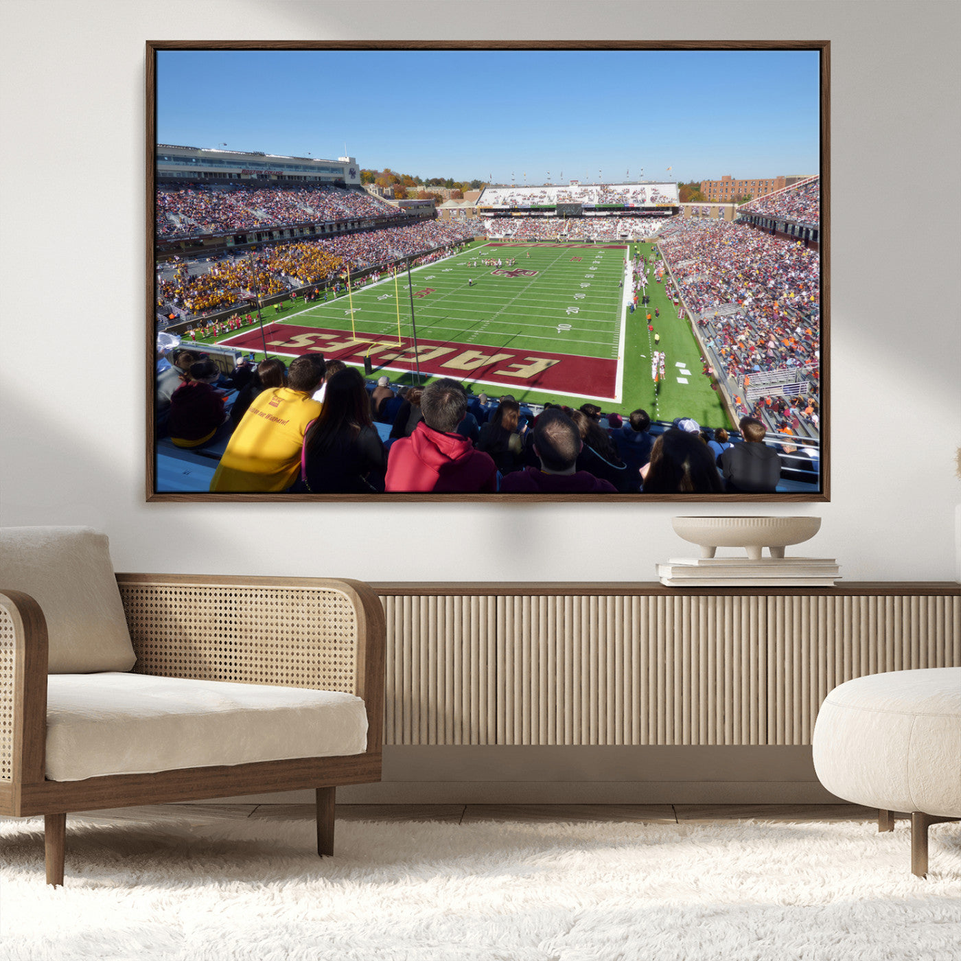 MGV-FC-36X24 - Boston College Eagles Football Team Print - Boston Alumni Stadium Wall Art Canvas Print