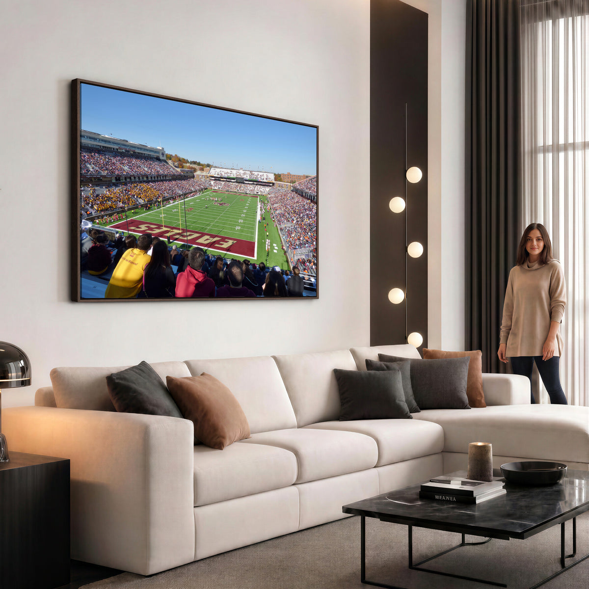 78117-MGV-CV-36X24 - Boston College Eagles Football Team Print - Boston Alumni Stadium Wall Art Canvas Print