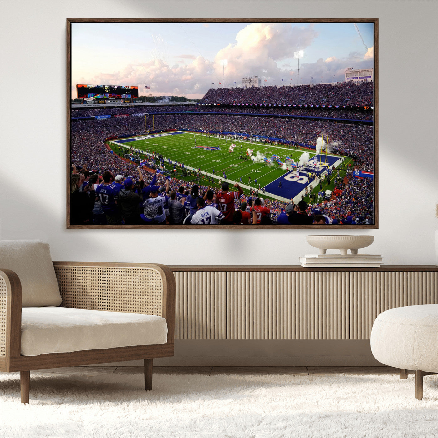 MGV-FC-36X24 - Buffalo Bills Football Team Print - Buffalo Highmark Stadium Wall Art Canvas Print