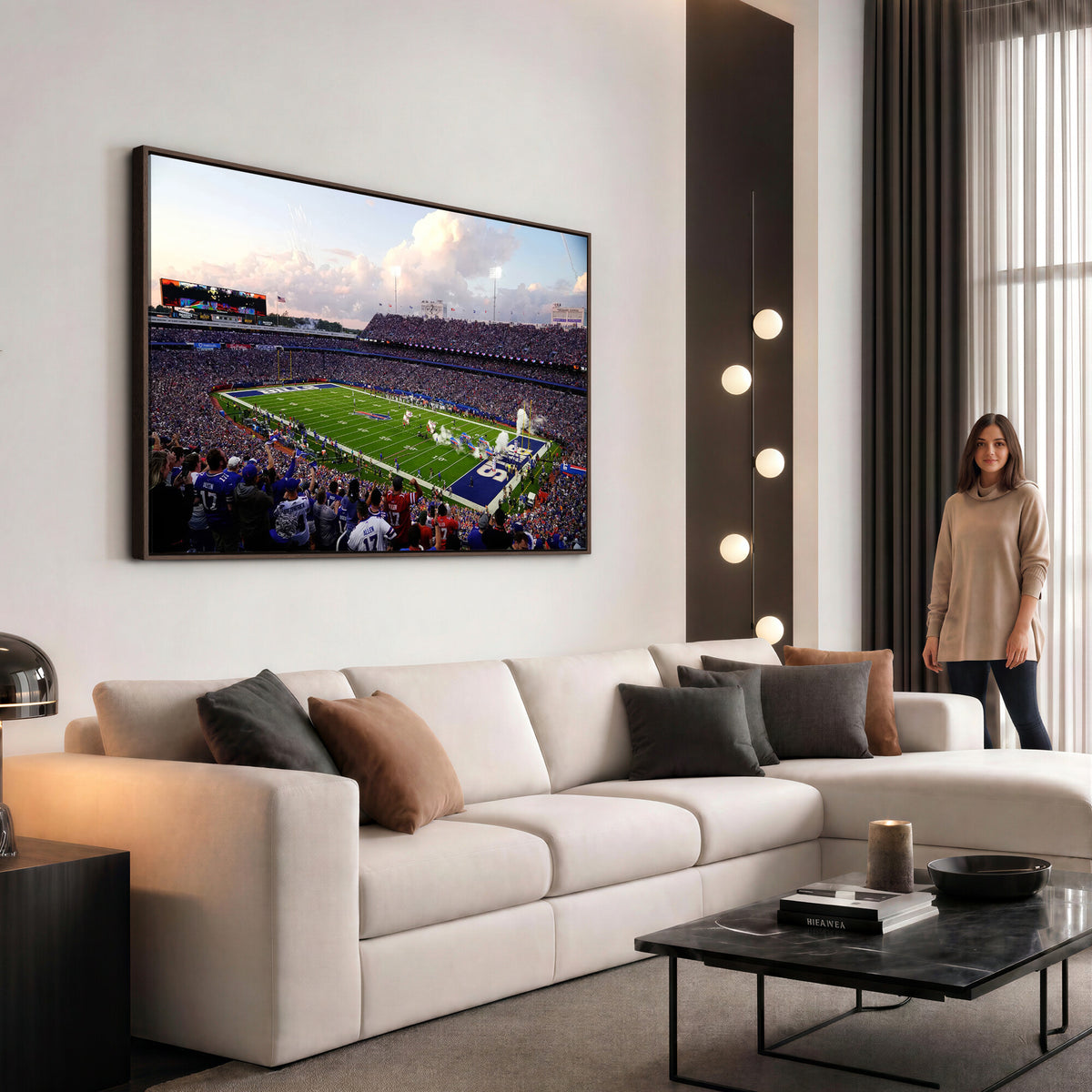 64066-MGV-CV-36X24 - Buffalo Bills Football Team Print - Buffalo Highmark Stadium Wall Art Canvas Print