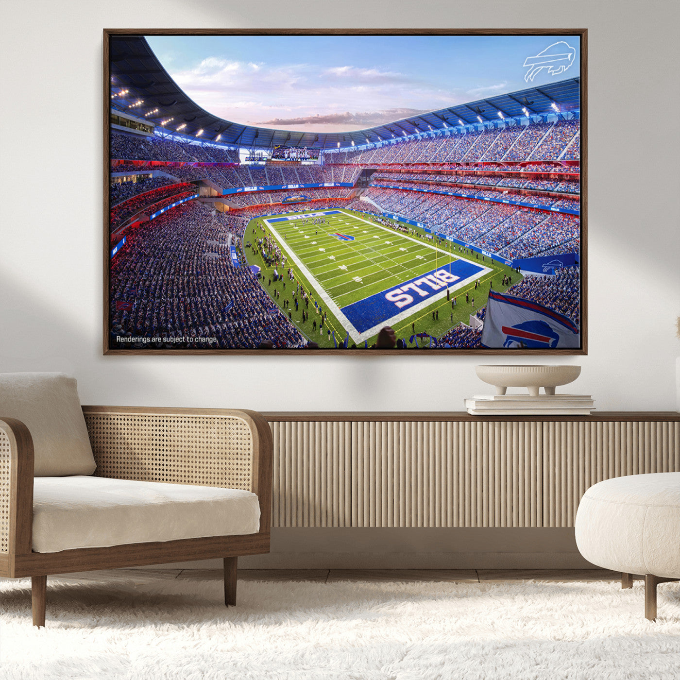 MGV-FC-36X24 - Buffalo Bills Football Team Print Canvas - Buffalo Highmark Stadium Wall Art Canvas Print