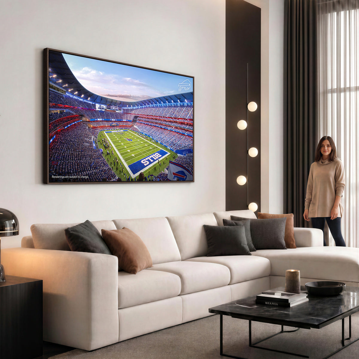 57873-MGV-CV-36X24 - Buffalo Bills Football Team Print Canvas - Buffalo Highmark Stadium Wall Art Canvas Print