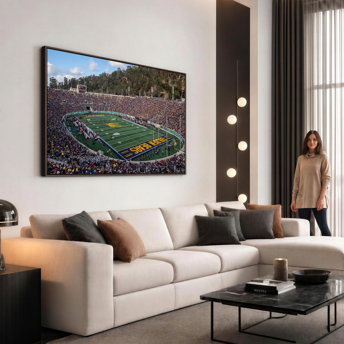 38054-MGV-CV-36X24 - University of California Golden Bears Football Team Print - Berkeley California Memorial Stadium Art