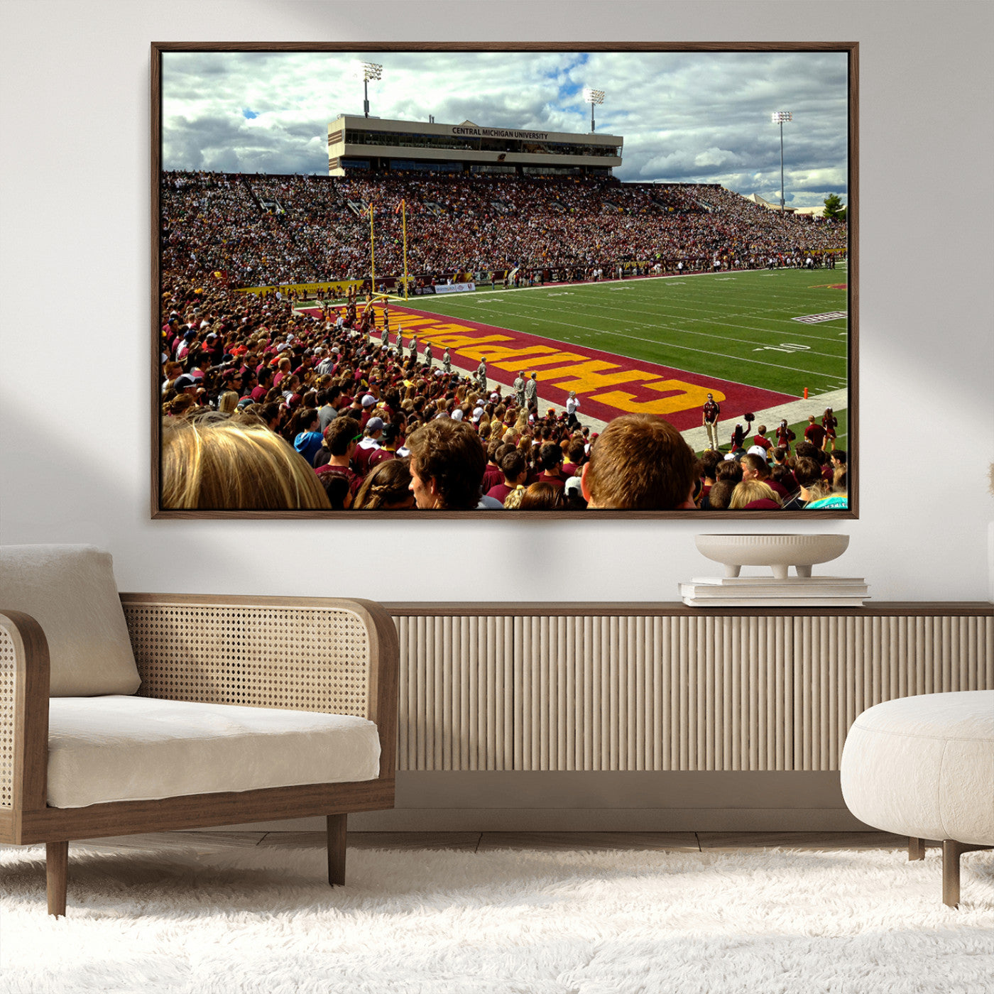 MGV-FC-36X24 - Central Michigan University Chippewas Football Team Print - Mount Pleasant Kelly/Shorts Stadium Wall
