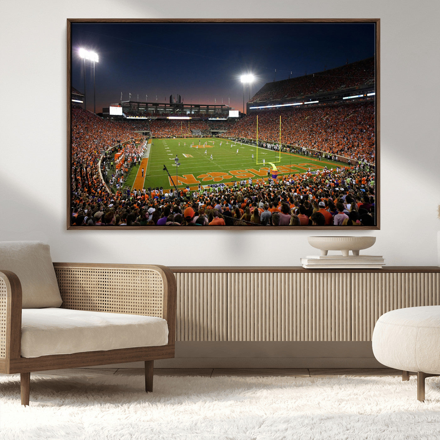 MGV-FC-36X24 - Clemson University Tigers Art Print, Football Team Print - Clemson Memorial Stadium Wall Art Canvas