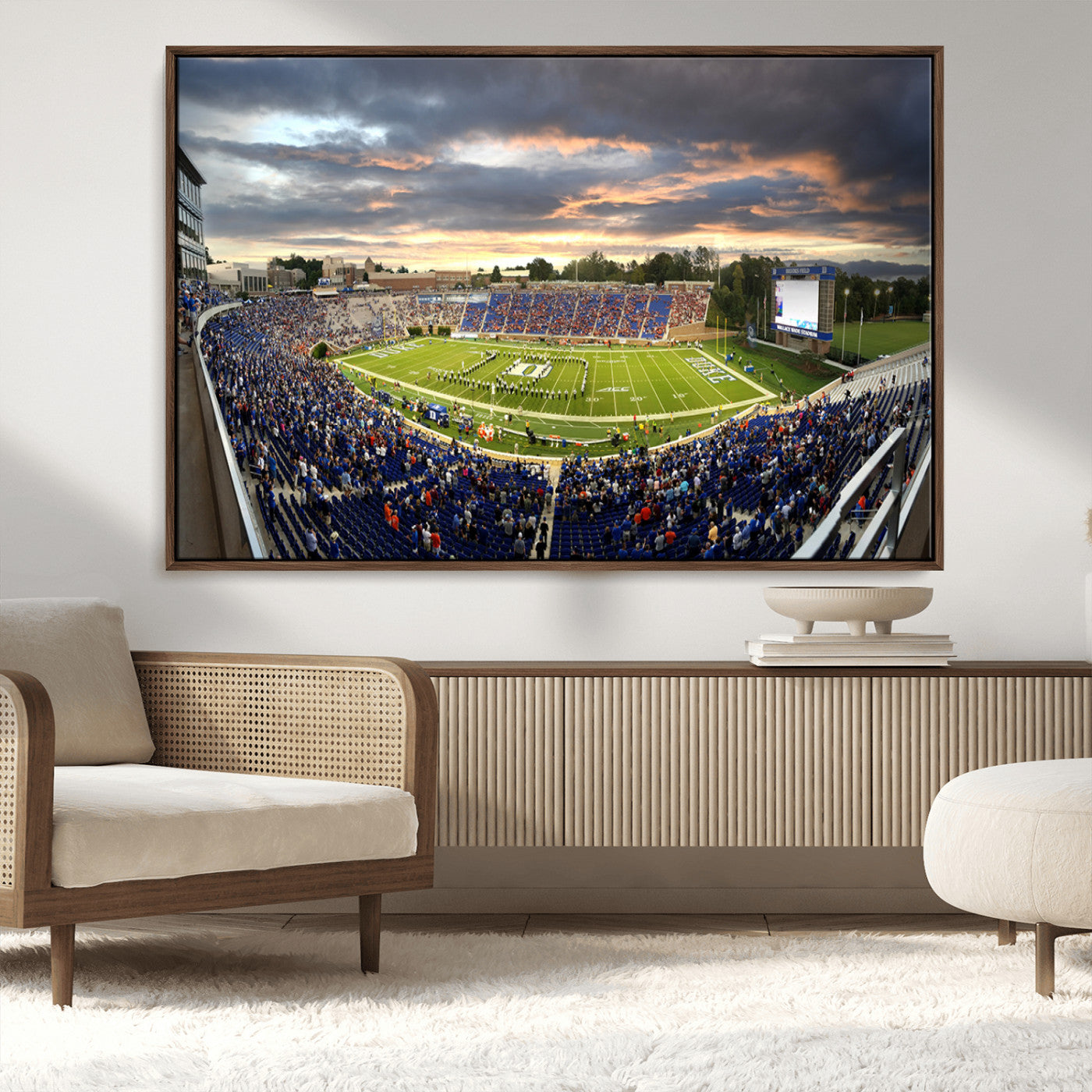 MGV-FC-36X24 - Duke University Blue Devils Football Team Print - Durham Wallace Wade Stadium Wall Art Canvas Print