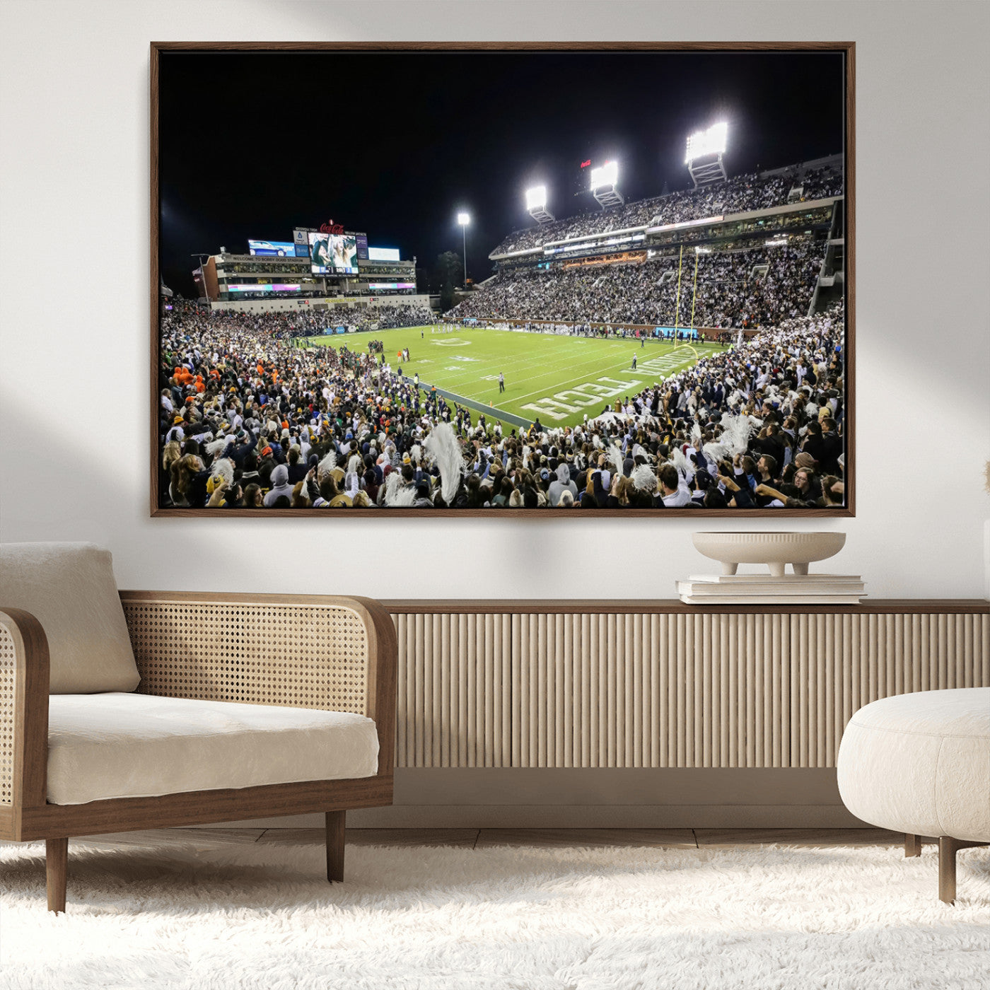 MGV-FC-36X24 - Georgia Tech Yellow Jackets Football Team Print - Atlanta Bobby Dodd Stadium Wall Art Canvas Print