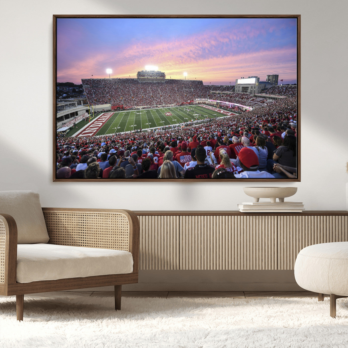 MGV-FC-36X24 - Indiana University Hoosiers Football Team Print - Bloomington Memorial Stadium Wall Art Canvas Print