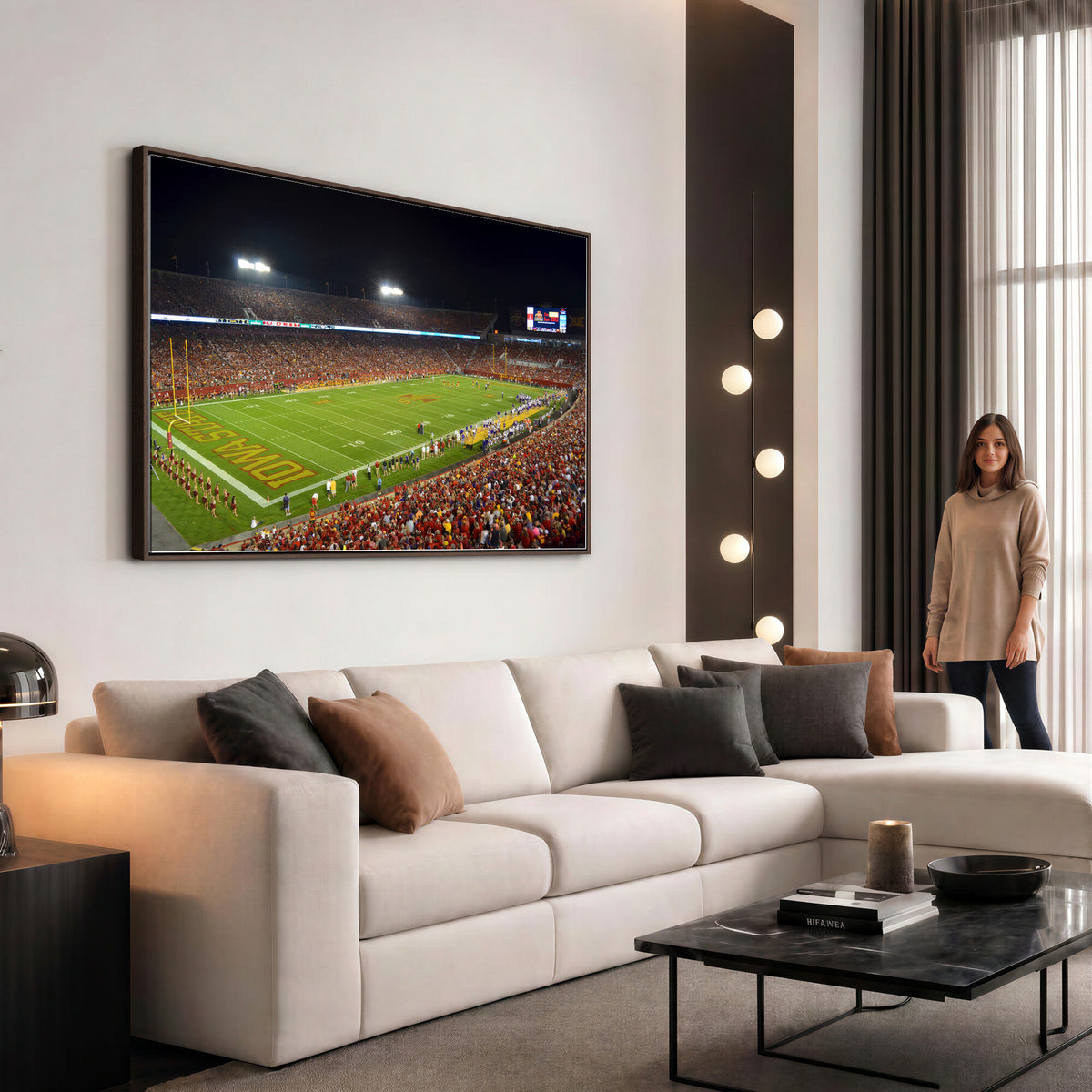 27211-MGV-CV-36X24 - Iowa State University Cyclones Football Team Print, Ames, Extra Large Game Room Wall Decor