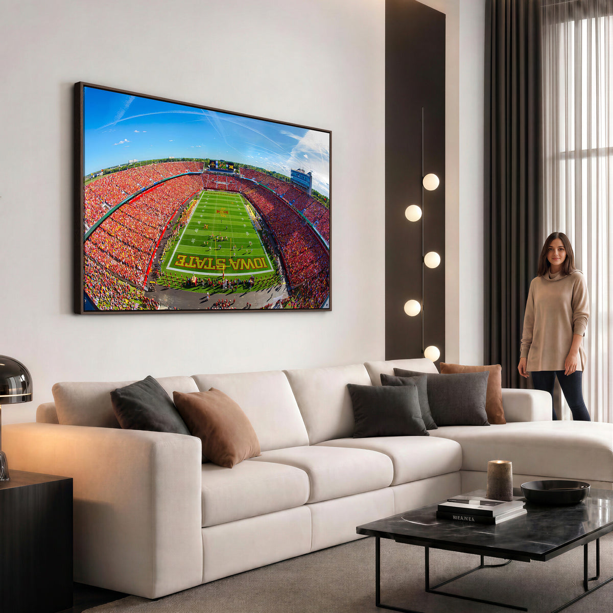 36706-PAN-FL-20X10 - Iowa State University Cyclones Football Team Print - Ames Jack Trice Stadium Art Canvas Print