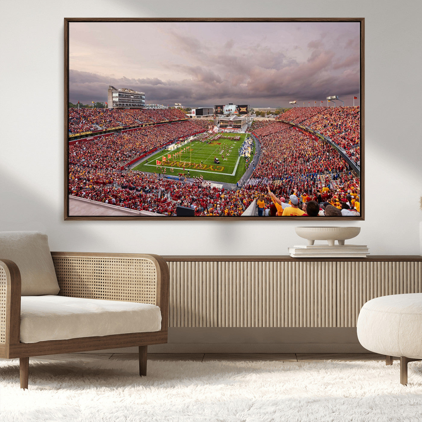 MGV-FC-36X24 - Iowa State University Cyclones Football Team Print - Ames Jack Trice Stadium Wall Art Canvas Print