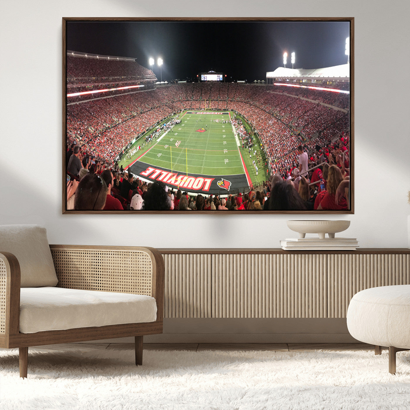 MGV-FC-36X24 - University of Louisville Cardinals Football Team Print - Louisville Cardinal Stadium Wall Art Canvas
