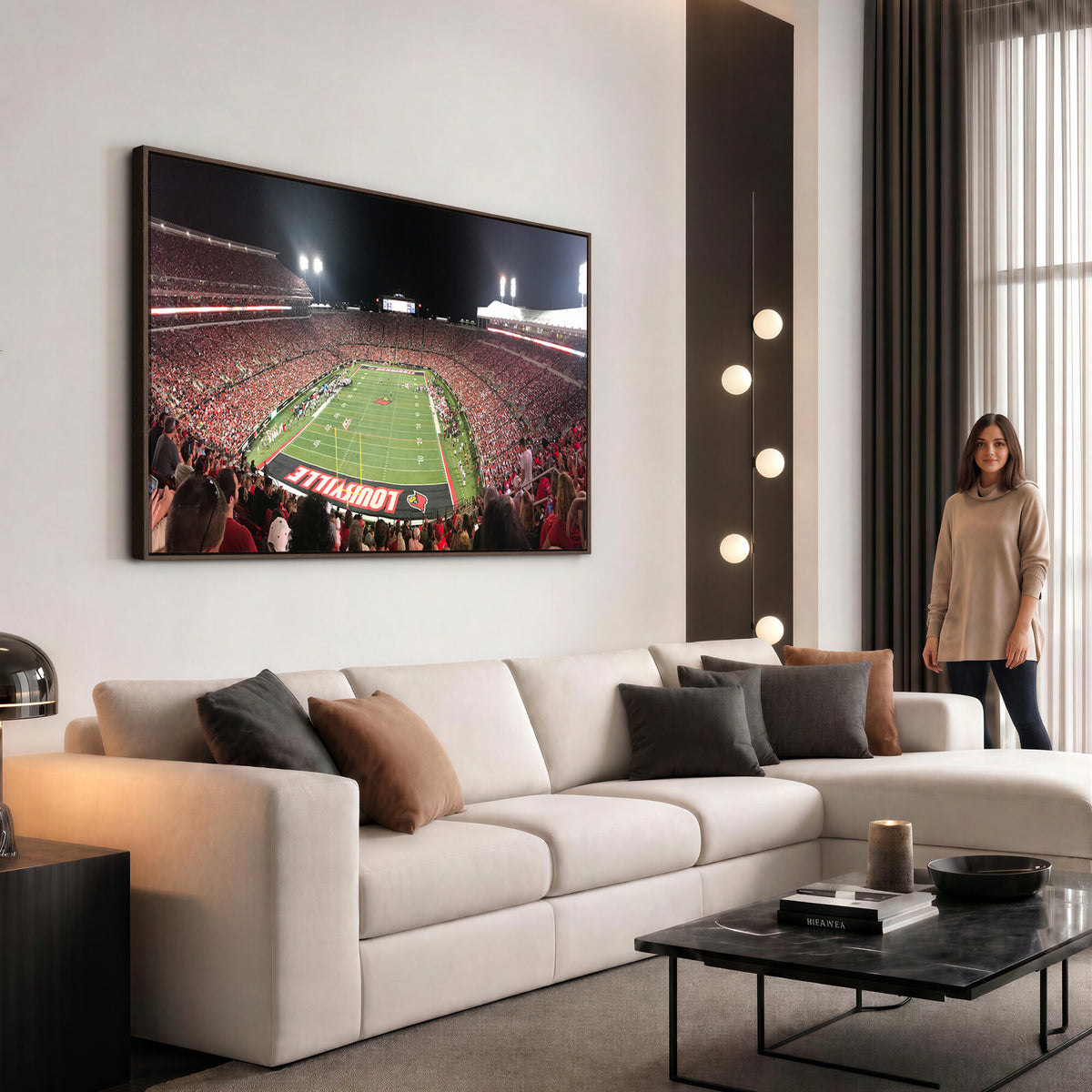 51251-PAN-FL-20X10 - University of Louisville Cardinals Football Team Print - Louisville Cardinal Stadium Wall Art Canvas