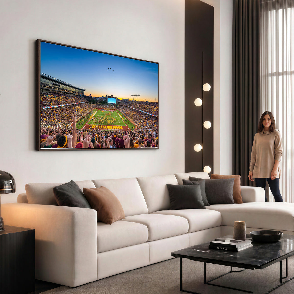 84421-MGV-CV-36X24 - University of Minnesota Golden Gophers Art Print, Football Team Print - Minneapolis Huntington Bank