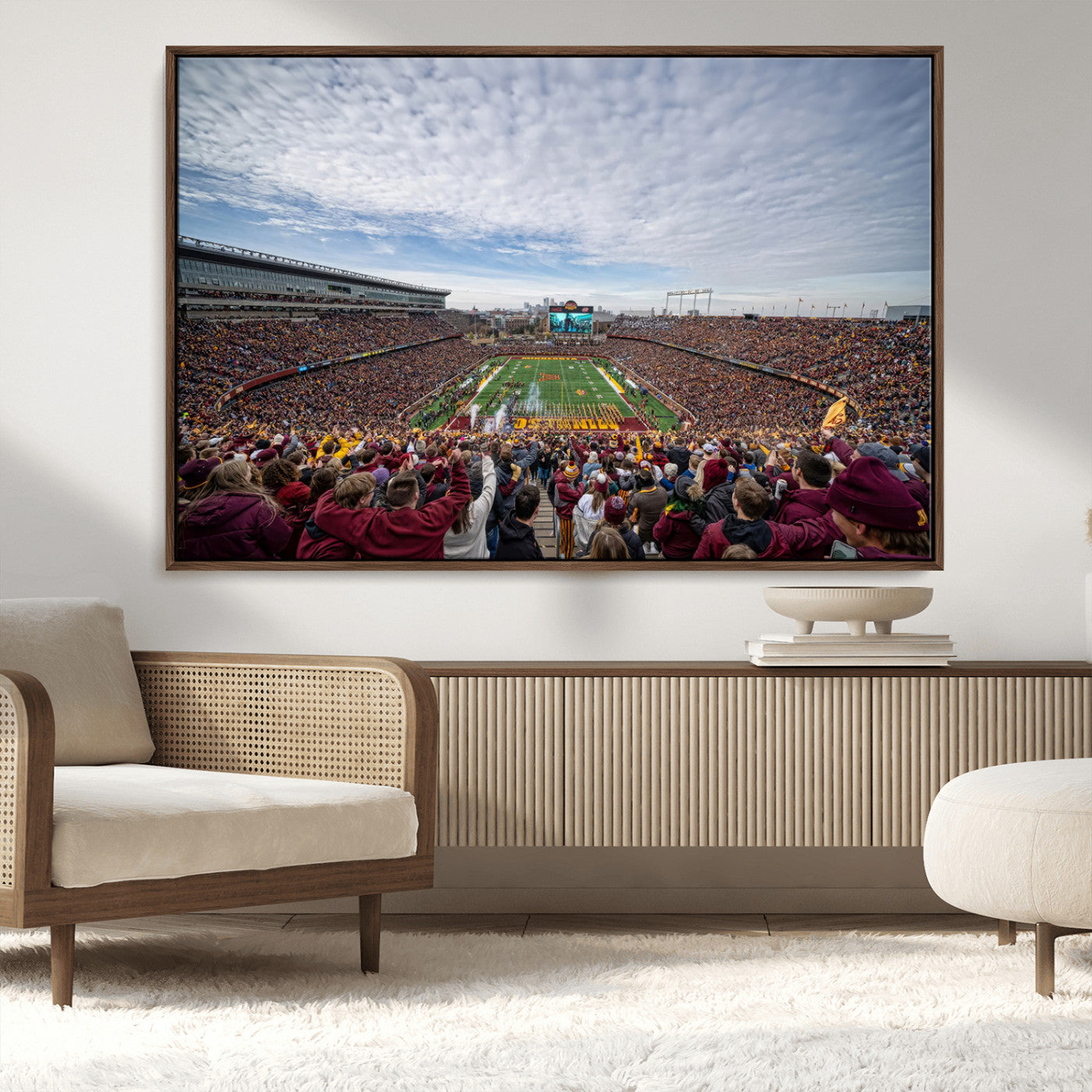 MGV-FC-36X24 - University of Minnesota Golden Gophers Football Team Print - Minneapolis Huntington Bank Stadium Art
