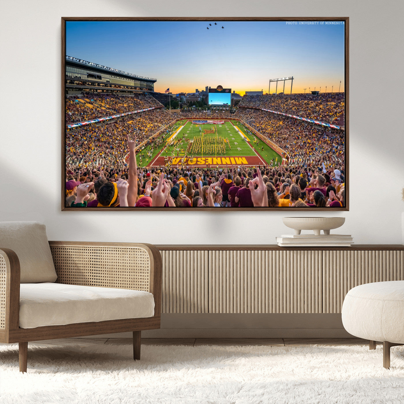 MGV-FC-36X24 - University of Minnesota Golden Gophers Football Team Print - Minneapolis Huntington Bank Stadium
