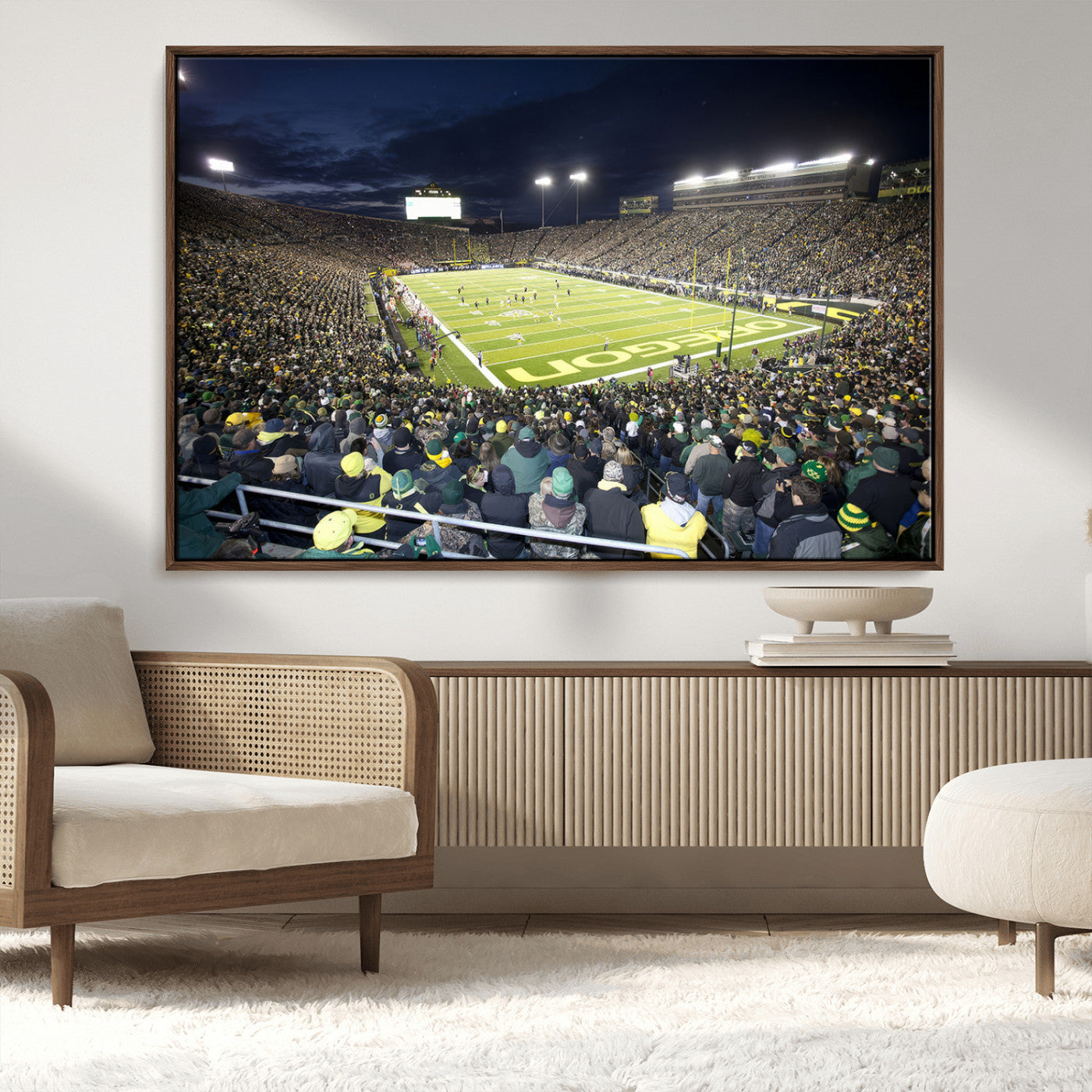 MGV-FC-36X24 - University of Oregon Ducks Football Team Print - Eugene Autzen Stadium Wall Art Canvas Print