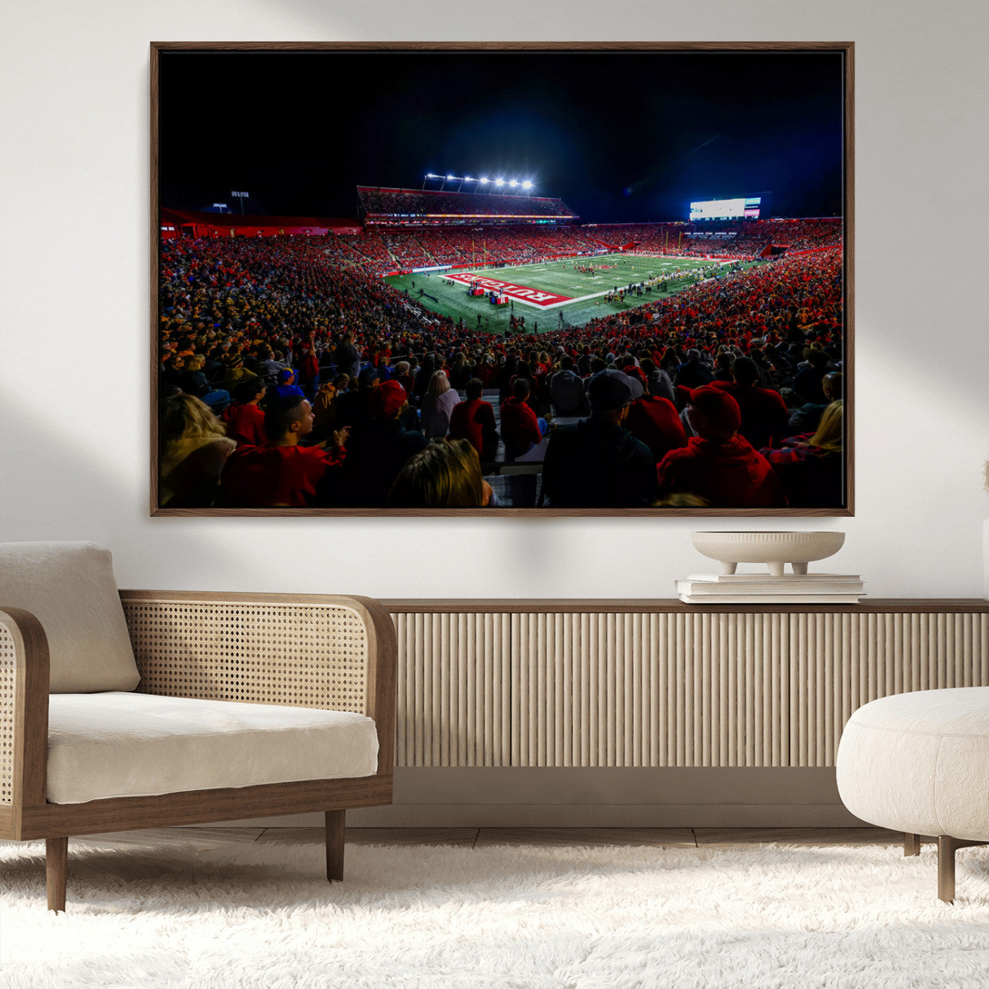 MGV-FC-36X24 - Rutgers Scarlet Knights Football Team Print - SHI Stadium, Piscataway Wall Art Canvas Print