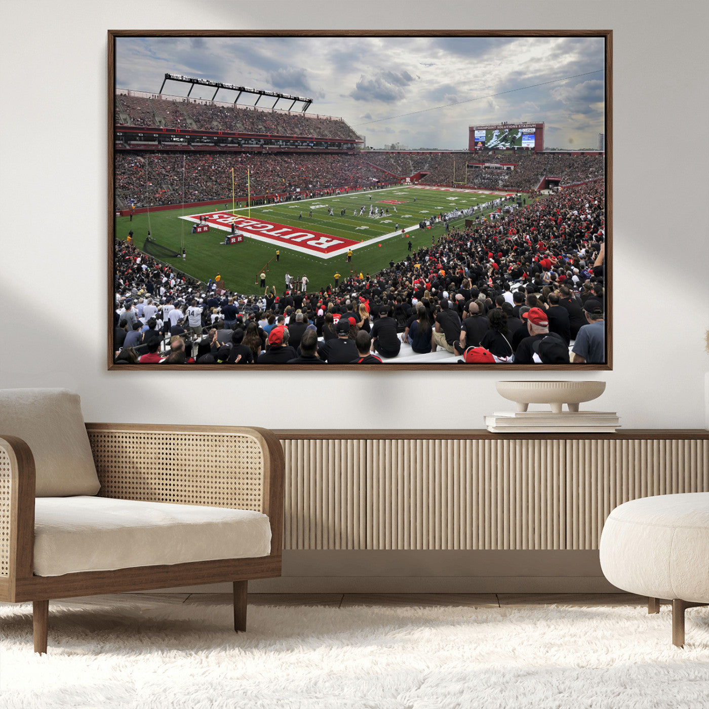 MGV-FC-36X24 - Rutgers Scarlet Knights Football Team Print - SHI Stadium, Piscataway Wall Art Canvas Print