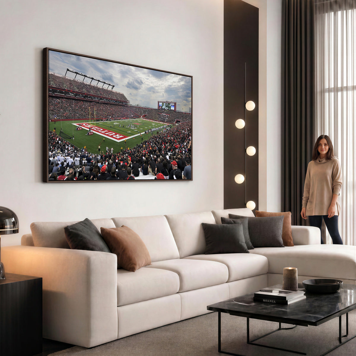 66777-MGV-CV-36X24 - Rutgers Scarlet Knights Football Team Print, SHI Stadium