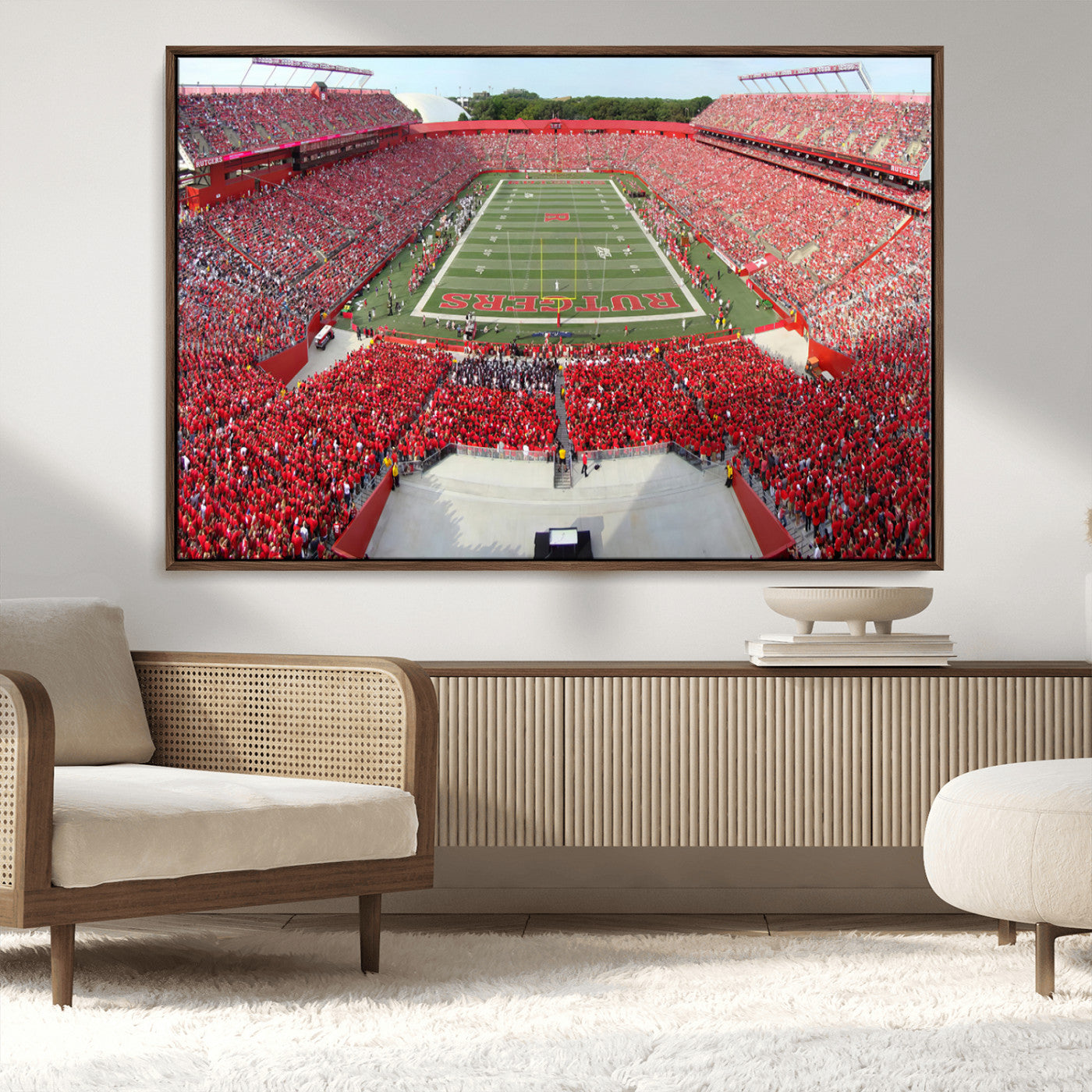 MGV-FC-36X24 - Rutgers Scarlet Knights Football Team Print - Piscataway SHI Stadium Wall Art Canvas Print