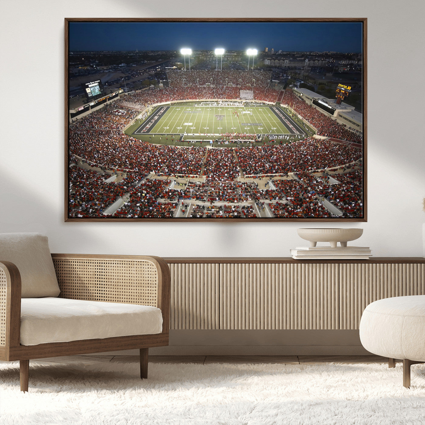 MGV-FC-36X24 - Texas Tech Red Raiders Football Team Print - Lubbock Jones AT&T Stadium Wall Art Canvas Print